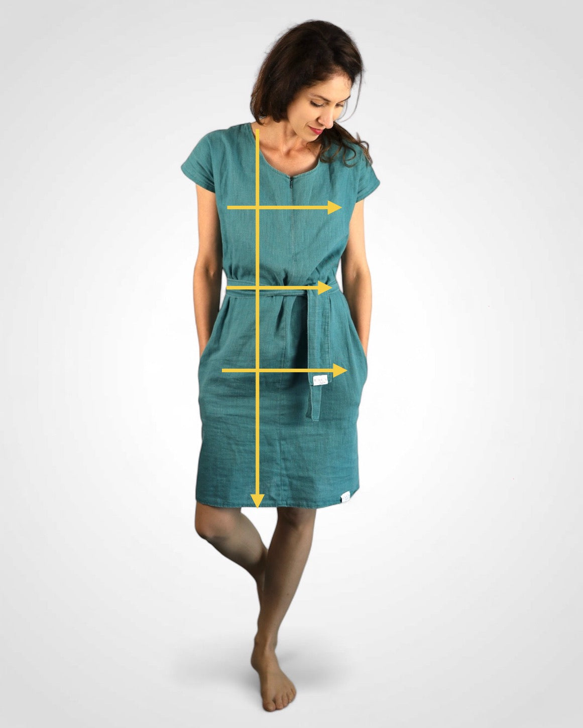 Linen dress with belt