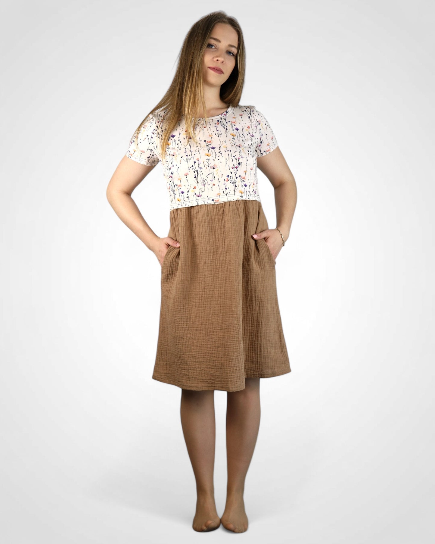 Kojo muslin dress, natural patterns