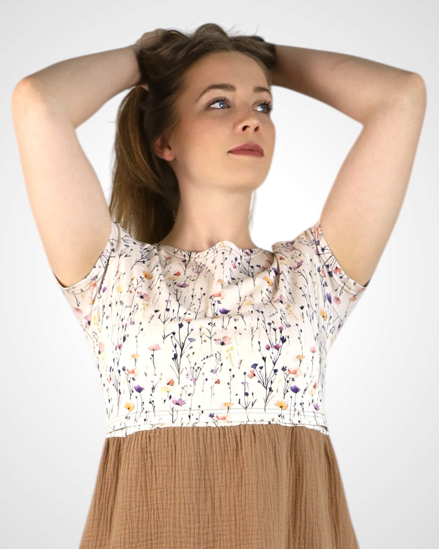 Kojo muslin dress, natural patterns