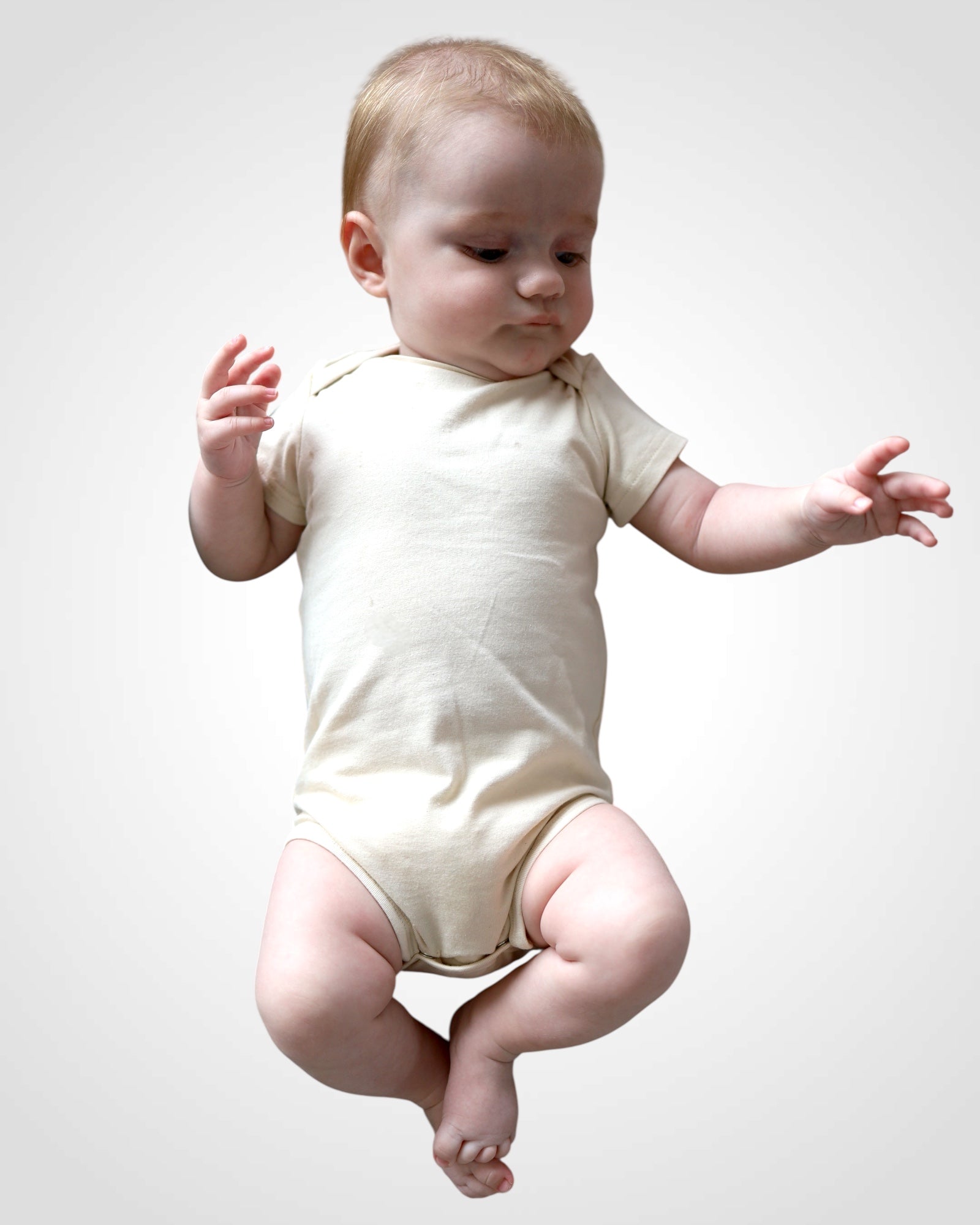 Detské rastúce body z BIO bavlny, nefarbené vo verzii Natural - pohľad spredu.