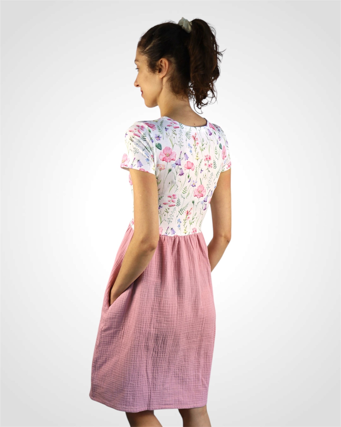 Kojo muslin dress, natural patterns