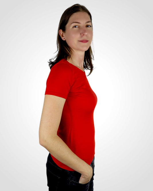 Tričko z merino zbytkov Red