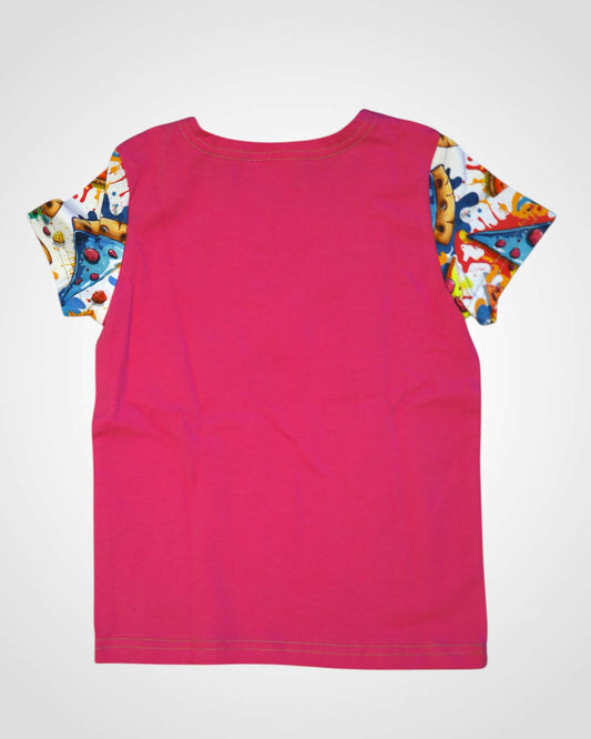 Zadný pohľad na tričko pre deti.