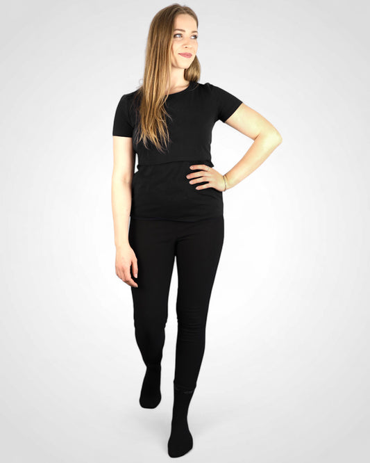 Tričko na dojčenie z bavlny Basic Black