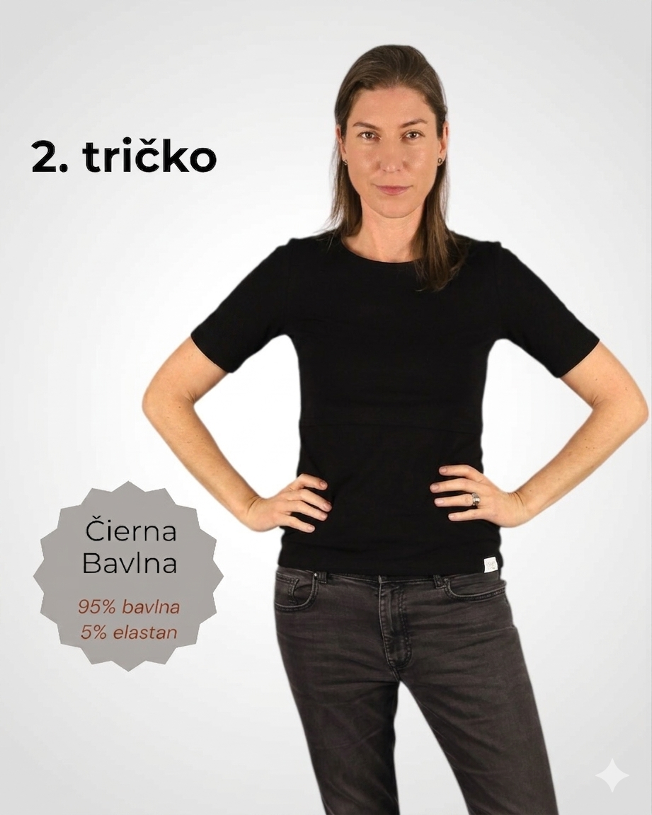 BON BON Fashion tričko na dojčenie z odolného bavlneného úpletu s dlhším krátkym rukávom.