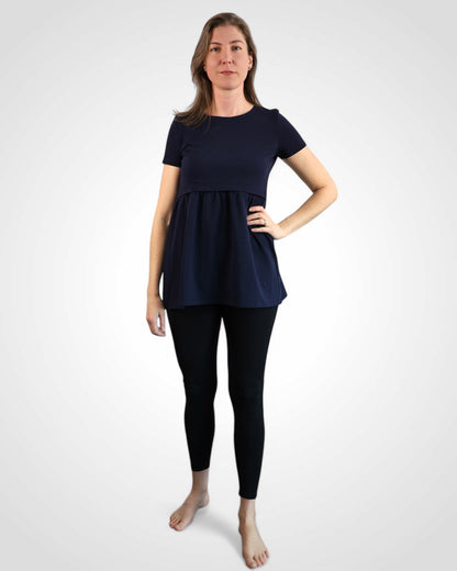 Univerzálna tunika z BIO bavlneného úpletu – verzia pre dojčiace mamy aj nekojo, štýlová a udržateľná slow fashion.