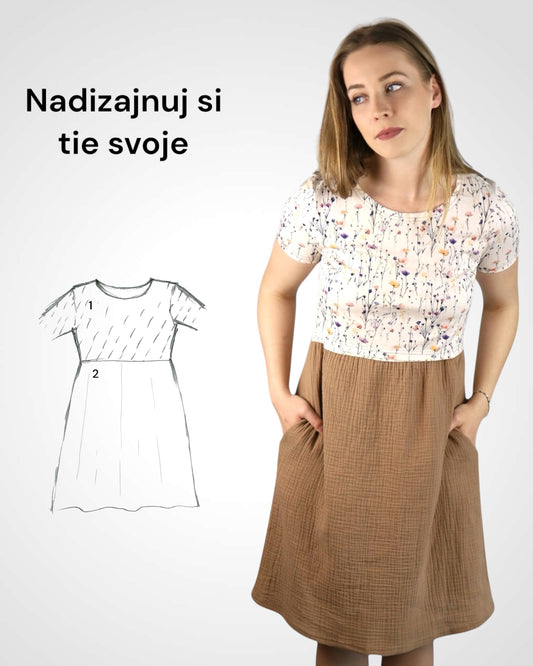 Kojo mušelínové šaty, prírodné vzory
