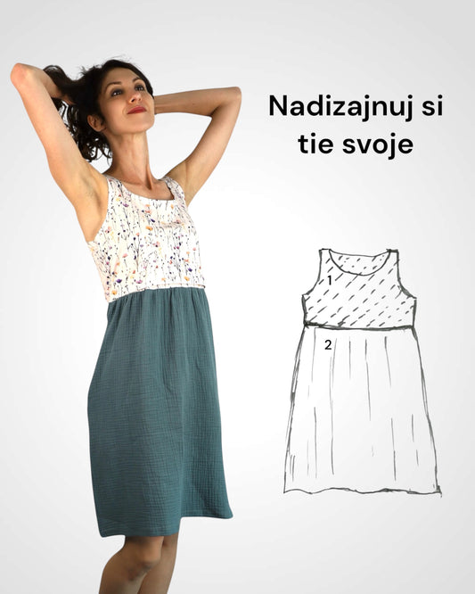 Kojo tielkové mušelínové šaty, prírodné vzory