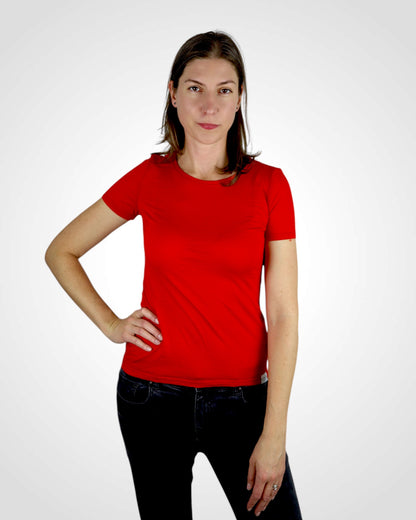 Tričko z merino zbytkov Red