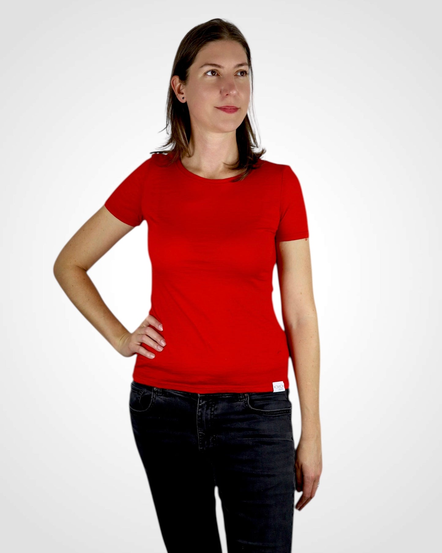 Tričko z merino zbytkov Red