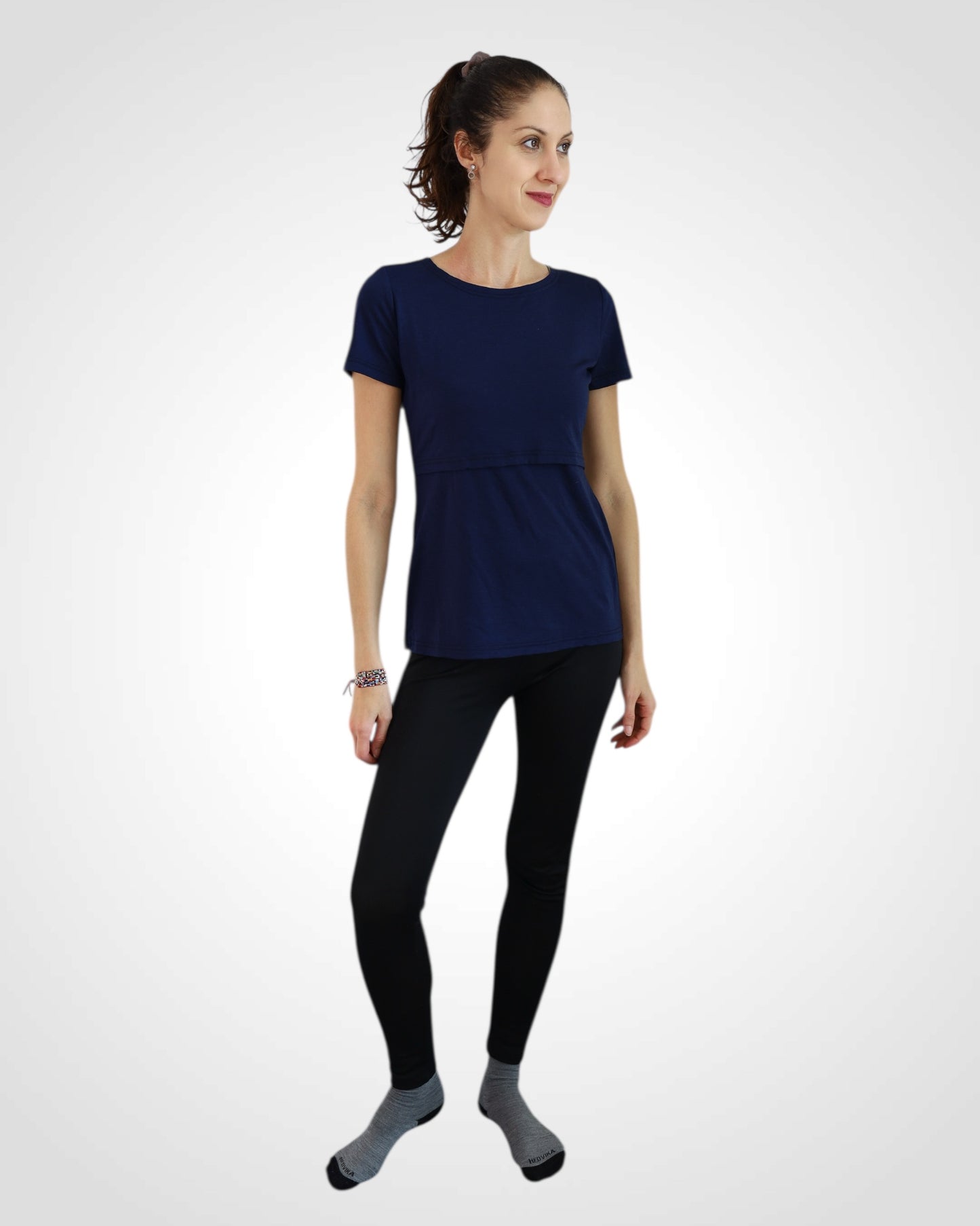 Tričko na dojčenie z merina Navy Blue