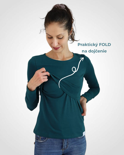 Tričko na dojčenie Smaragd z BIO bavlny