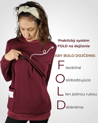 Dojčiaca mikina s praktickým otvorom