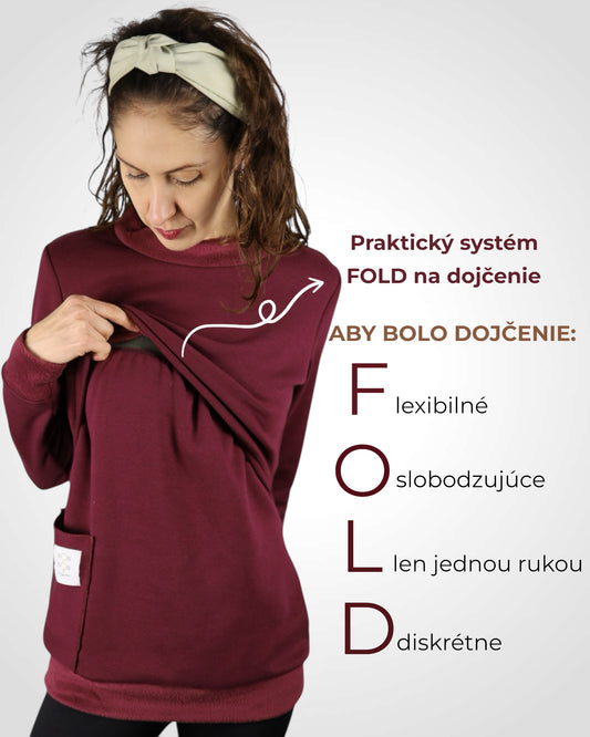 Dojčiaca mikina s praktickým otvorom
